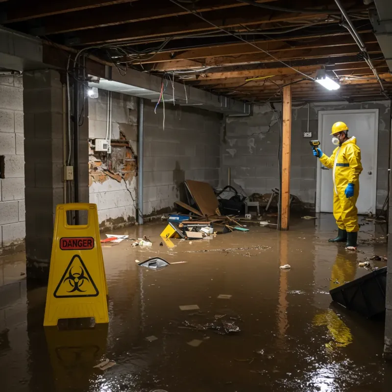 Flooded Basement Electrical Hazard in Warren, IN Property