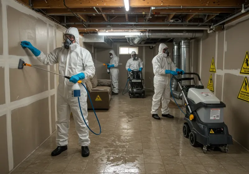 Basement Moisture Removal and Structural Drying process in Warren, IN